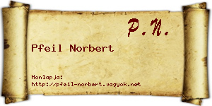 Pfeil Norbert névjegykártya